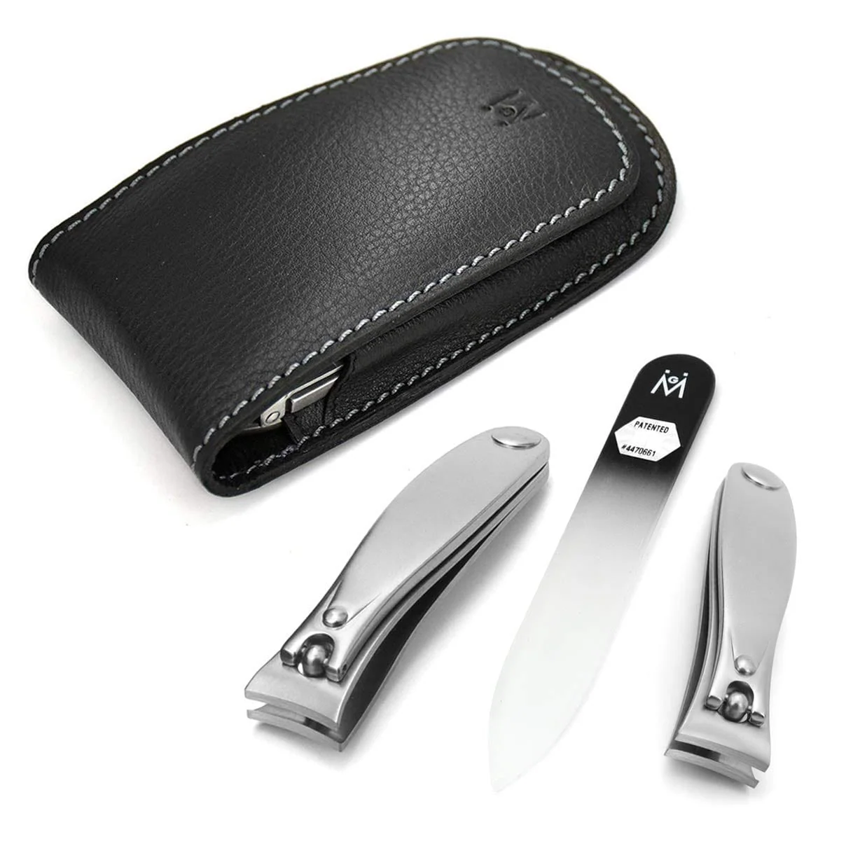 3pc Manicure & Pedicure Set in Leather Case