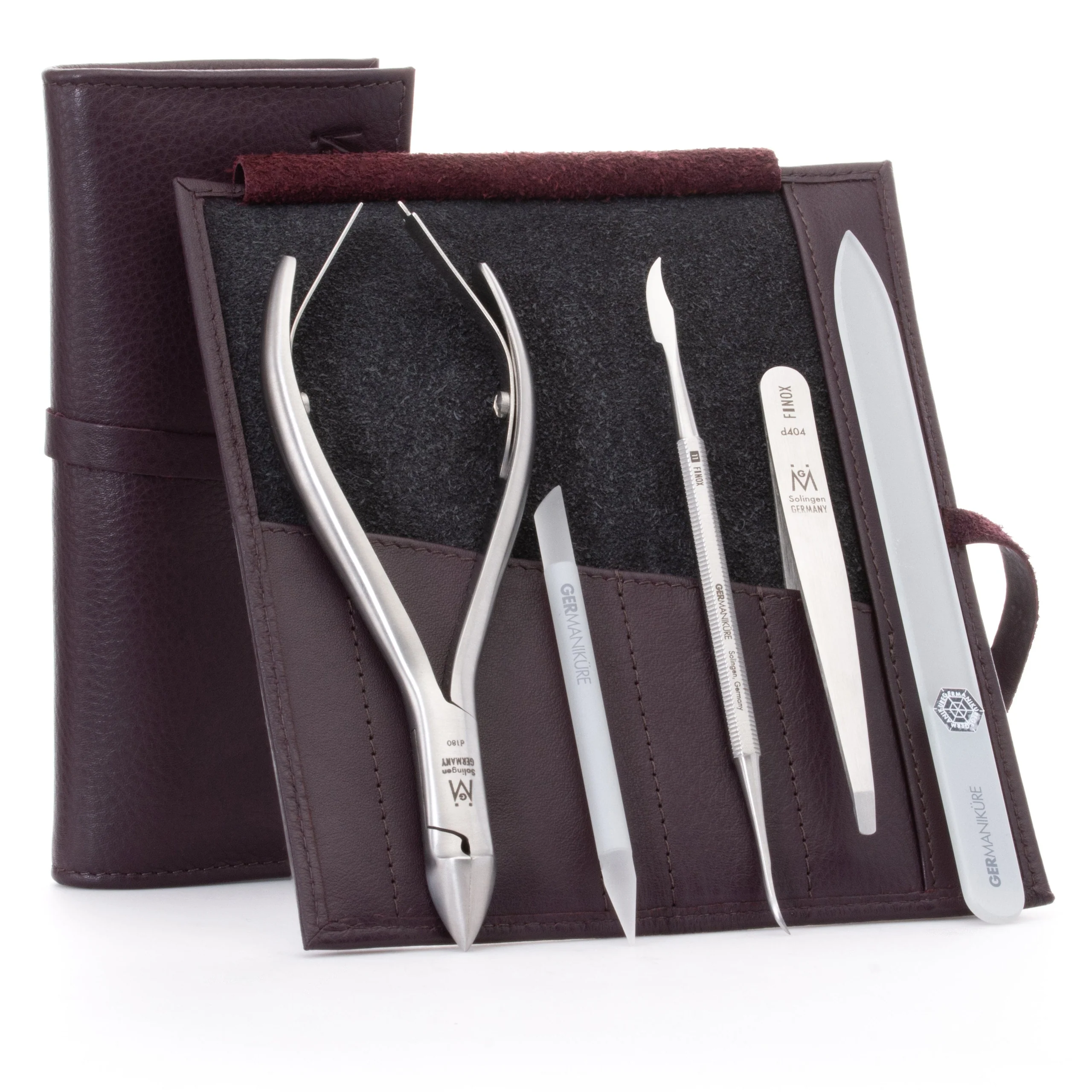 5 Piece Diabetic Manicure Set: Diabetic Safe Nail Nipper, Tweezers, Callous File, Glass Nail File, and Cuticle Stick