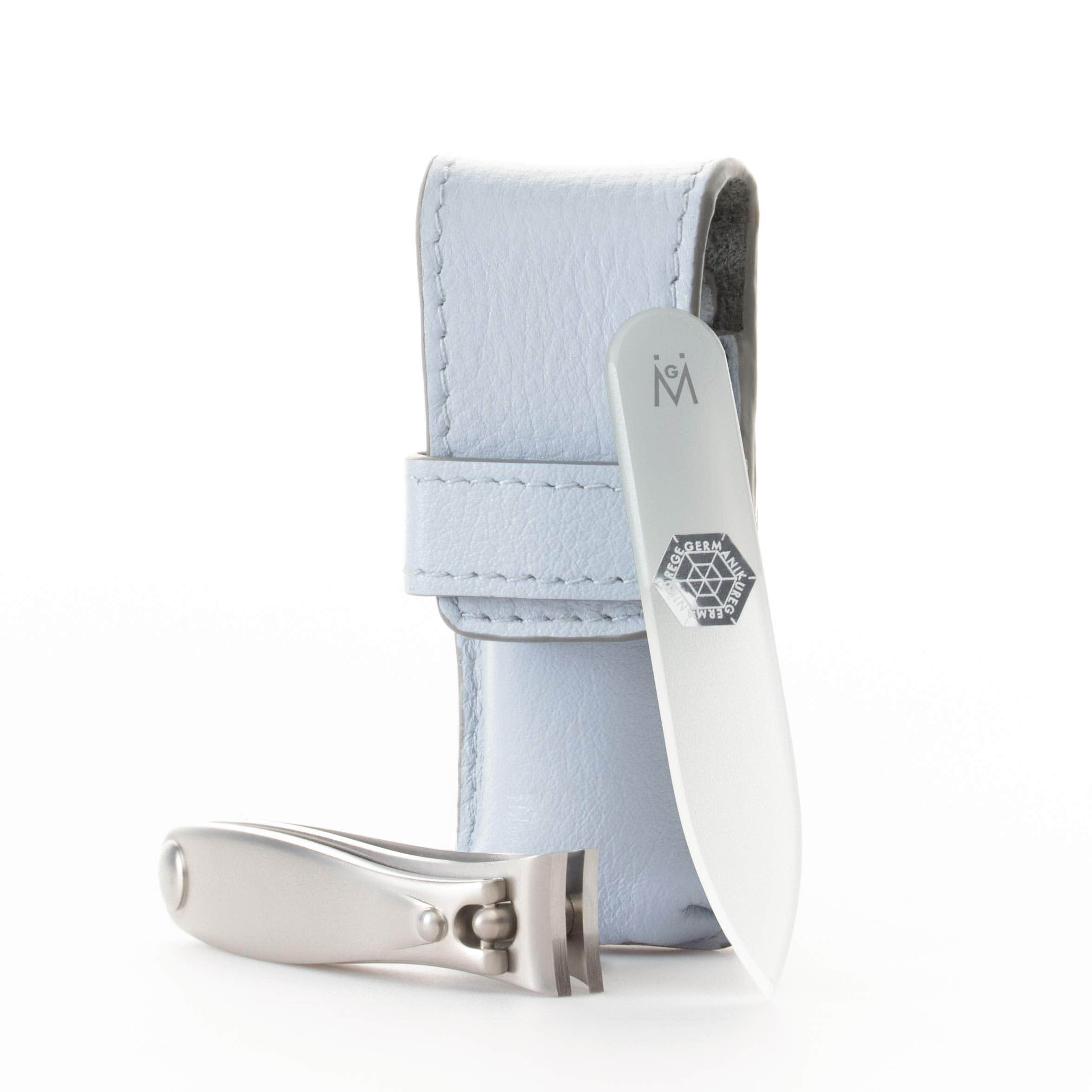 2 Piece Set: Fingernail Clipper and Mini Glass Nail File