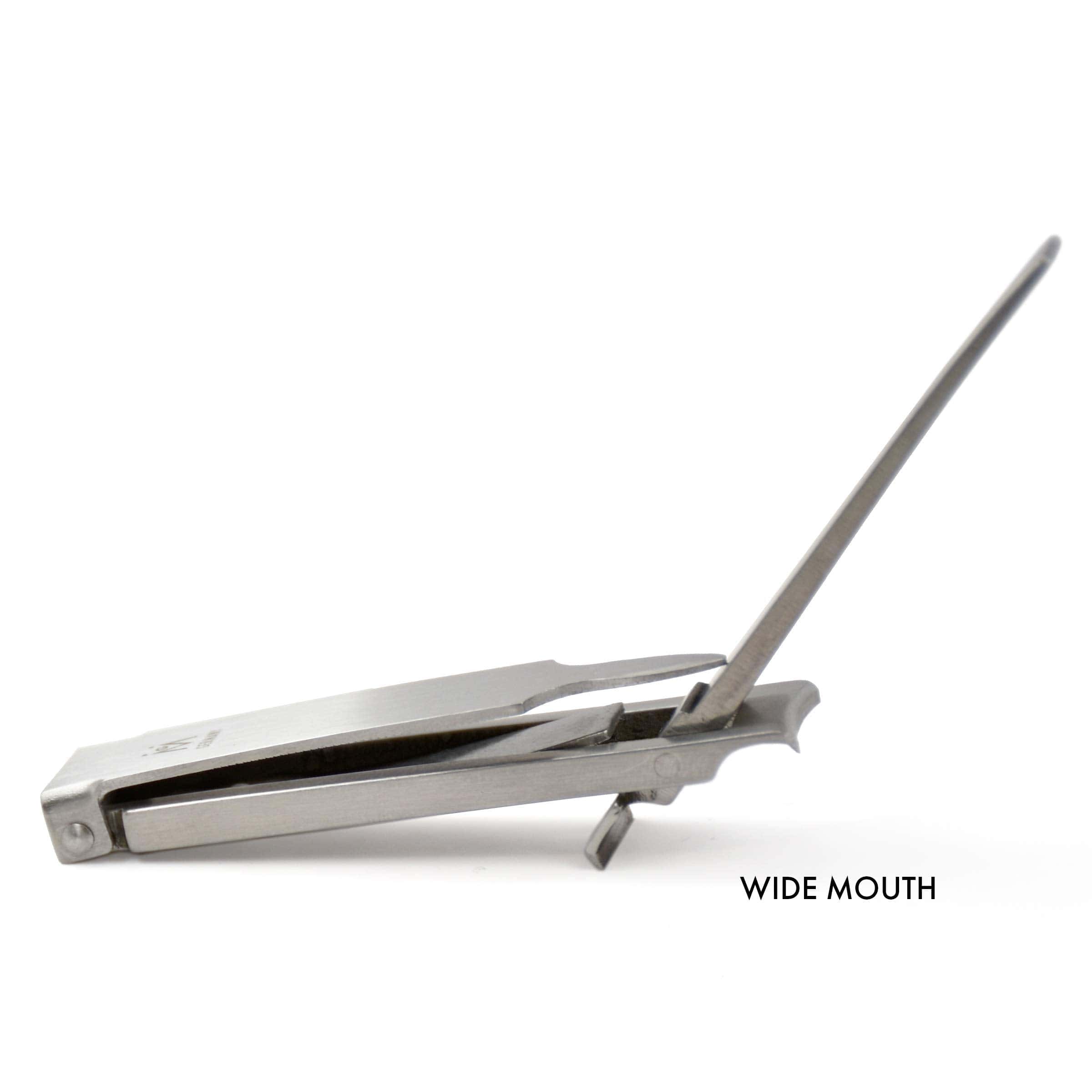 4 Piece Manicure Set in Black Leather Case: Folding Nail Clipper, Combination Scissor, Tweezer, and Travel Glass Nail File